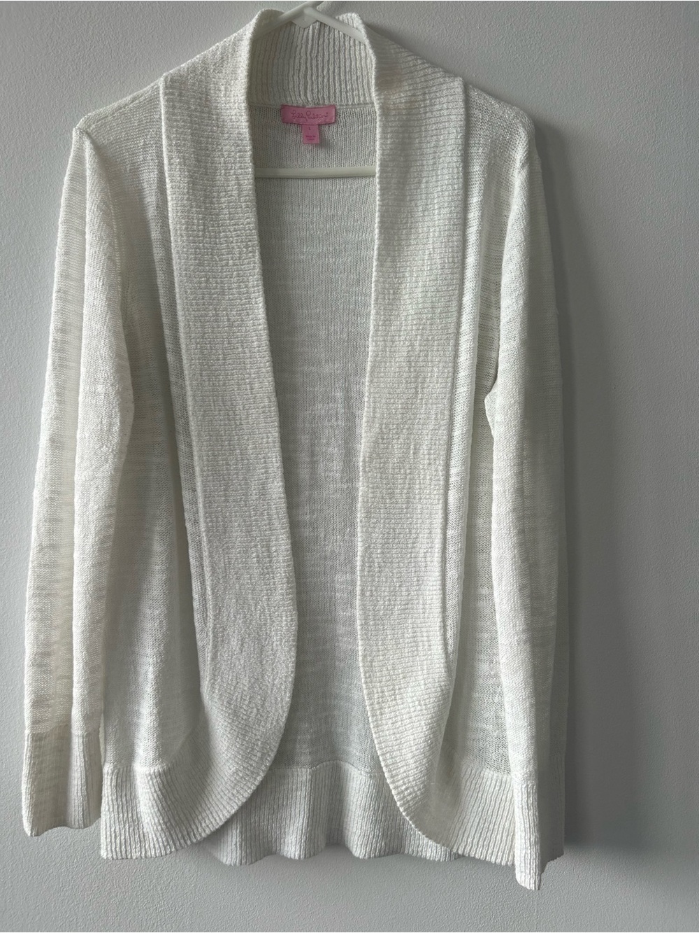 Lilly Pulitzer Open-Front Cream Cardigan Sweater Fall 2017